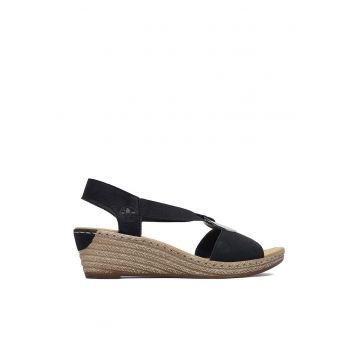 Sandale dama -  model 624H6-00 - negru - piele -