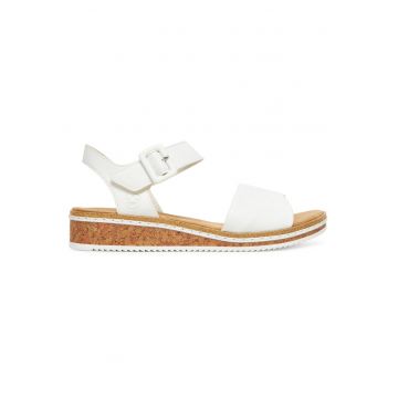 Sandale dama  piele ecologica - alb material interior textil
