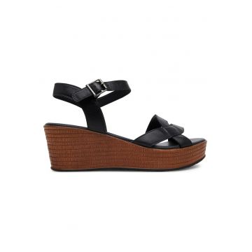 Sandale dama -  piele naturala - inchidere cu catarama - Negru