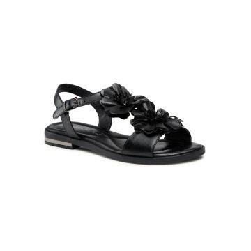 Sandale dama -  piele naturala - negru -