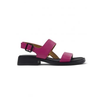 Sandale de piele cu toc masiv Dana - Fucsia
