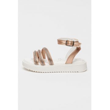 Sandale din piele cu catarama Pix - Auriu rose