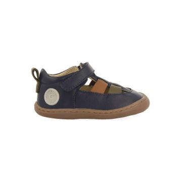 Sandale din piele cu inchidere velcro - Albastru royal/Bleumarin