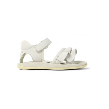 Sandale din piele cu velcro Bicho - Alb/Alb murdar