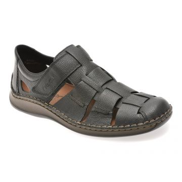 Sandale RIEKER negre, 5281, din piele naturala