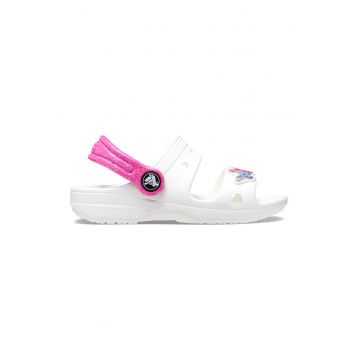 Sandale slingback cu imprimeu cu fluturi - Alb/Roz