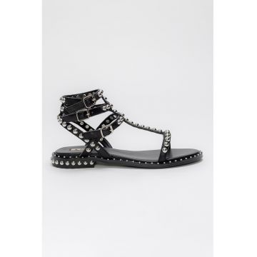 Sandale tip gladiator din piele cu tinte Dimple
