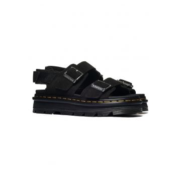 Sandale dama  ZEBZAG - piele intoarsa - negru
