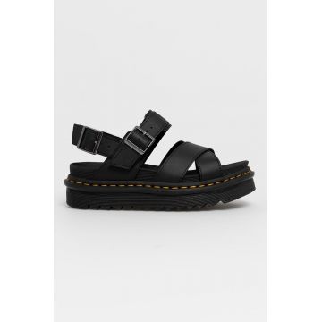 Dr. Martens Sandale de piele femei, culoarea negru, cu platformă