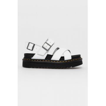 Dr. Martens sandale de piele Voss II femei, culoarea alb, cu platformă DM26799100.Voss.Ii-White