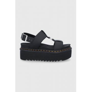 Dr. Martens sandale de piele Francis femei, culoarea negru, cu platformă DM26525001.Francis-Black