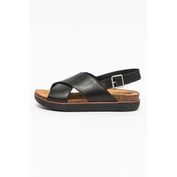 Sandale flatform din piele Elayne Cross