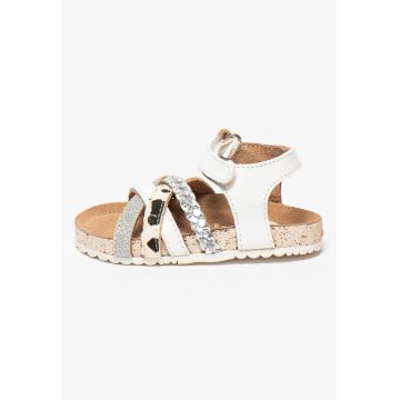 Sandale de piele cu insertie de piele cu par scurt Carthage Sandale de piele cu insertie de piele cu par scurt Carthage