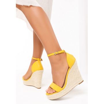 Espadrile cu platforma Claudine galbene