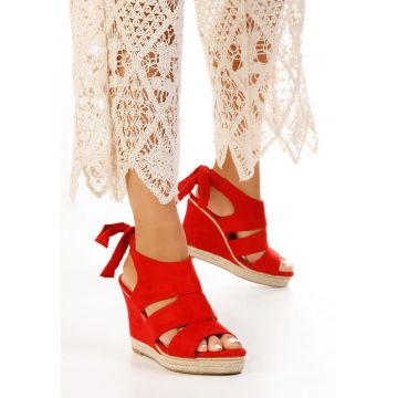 Sandale cu platforma Nicoletta rosii