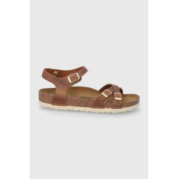 Birkenstock Sandale de piele Kumba femei, culoarea maro