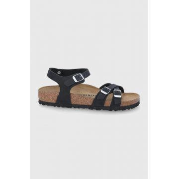 Birkenstock Sandale de piele Kumba femei, culoarea negru