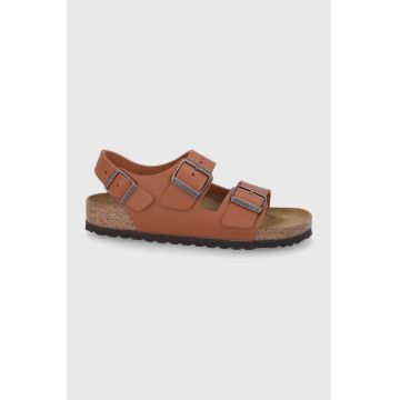 Birkenstock sandale de piele Milano femei, culoarea maro 1019123-grng.brwn