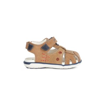 Geox sandale din piele intoarsa pentru copii culoarea maro