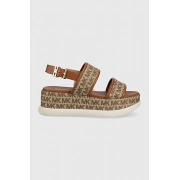 MICHAEL Michael Kors sandale Presley Platform Sandal femei, culoarea maro, cu platforma