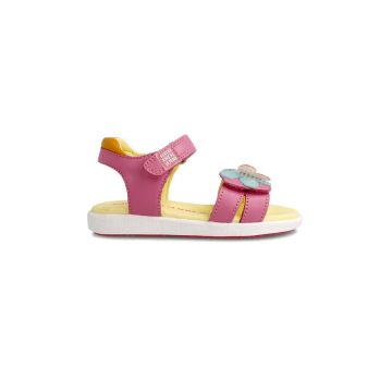 Agatha Ruiz de la Prada sandale din piele pentru copii culoarea roz