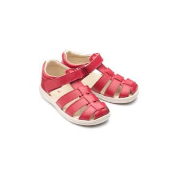 Chipmunks sandale din piele pentru copii culoarea rosu