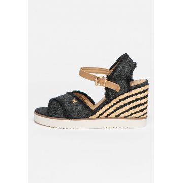 Sandale wedge tip espadrile cu barete incrucisate Maiorca