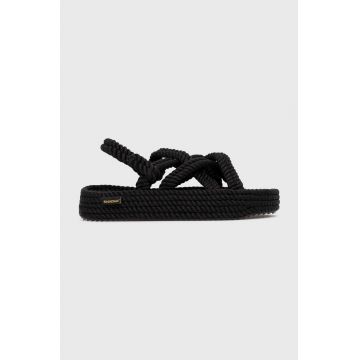 Bohonomad sandale Bodrum femei, culoarea negru, cu platforma