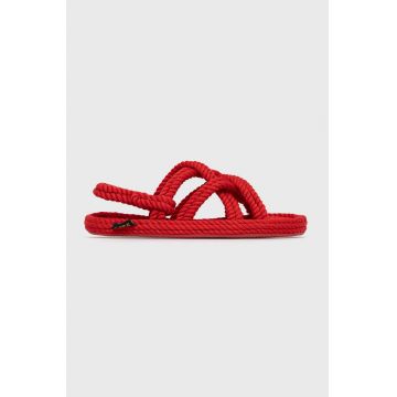 Bohonomad sandale Bodrum femei, culoarea rosu