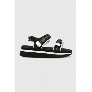 Karl Lagerfeld sandale Velocita Wedge Kc femei, culoarea negru, cu platforma