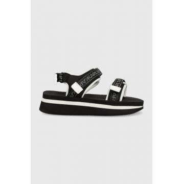 Karl Lagerfeld sandale VELOCITA WEDGE KC femei, culoarea negru, cu platformă KL81905