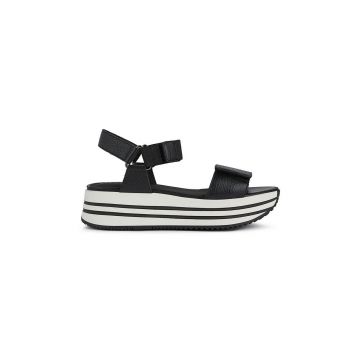 Geox sandale Sandal Kency femei, culoarea negru, cu platforma