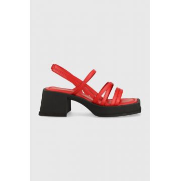 Vagabond sandale de piele Hennie culoarea rosu