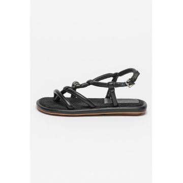 Sandale de piele cu barete multiple Thelma
