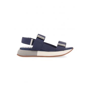 Sandale din material textil cu talpa wedge Sandale din material textil cu talpa wedge