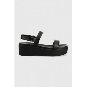 Aldo sandale Tisdal femei, culoarea negru, cu platforma