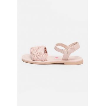 Sandale de piele ecologica cu barete cu aspect impletit Jkarina Sandale de piele ecologica cu barete cu aspect impletit Jkarina