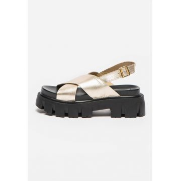 Sandale slingback de piele cu barete incrucisate Sugar Sandale slingback de piele cu barete incrucisate Sugar