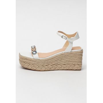 Sandale wedge de piele cu strasuri Osia Sandale wedge de piele cu strasuri Osia