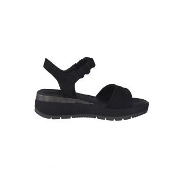 Sandale wedge de piele intoarsa