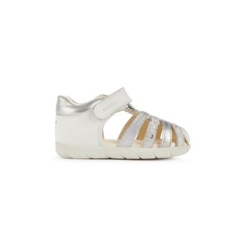 Geox sandale din piele pentru copii culoarea argintiu