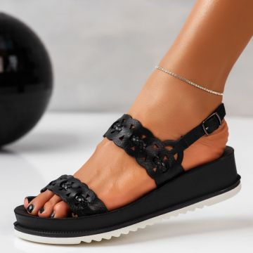 Sandale Dama cu Platforma Nero Negre #11754