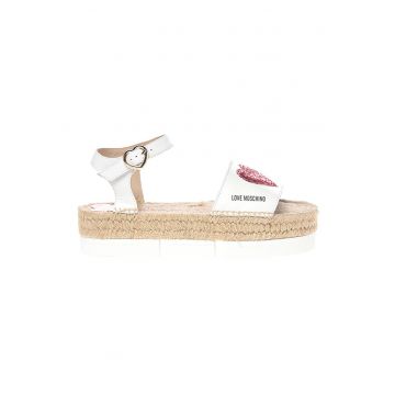 Sandale flatform din piele