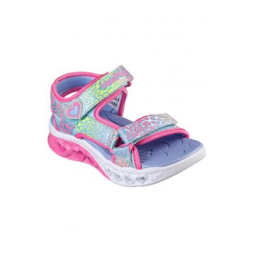 Sandale cu velcro si model colorblock Flutter Hearts