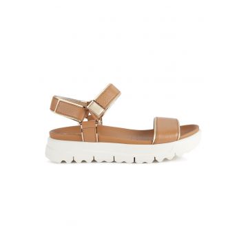 Sandale wedge de piele