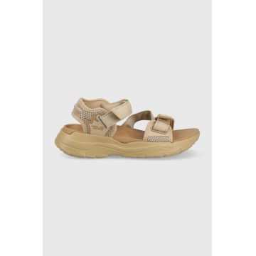 Teva sandale femei, culoarea bej, cu platforma