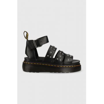 Dr. Martens sandale de piele Clarissa II Quad femei, culoarea negru, cu platformă 25567001