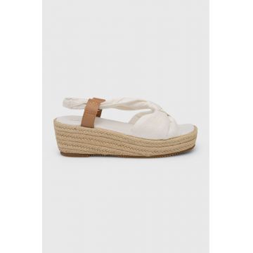 Gant sandale Bohowill femei, culoarea alb, toc pana Gant sandale Bohowill femei, culoarea alb, toc pana
