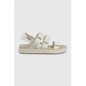 Keen sandale Elle Strappy femei, culoarea bej, cu platforma