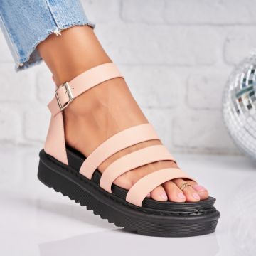 Sandale dama cu platforma Roz din Piele Ecologica Clancie